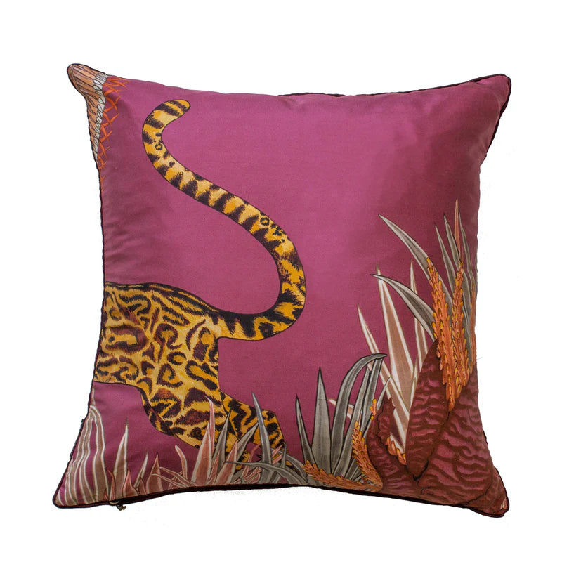 Cheetah Kings Forest Pillow - Silk