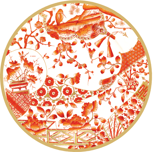 Gilded Porcelain Coral Placemat Die Cut-Single