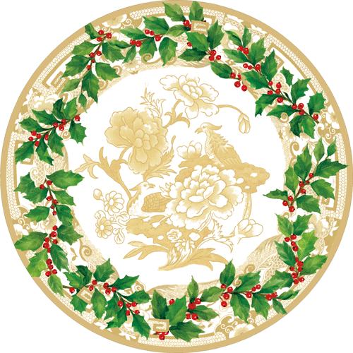 Holly Ivory & Gold Placemat Die Cut Single