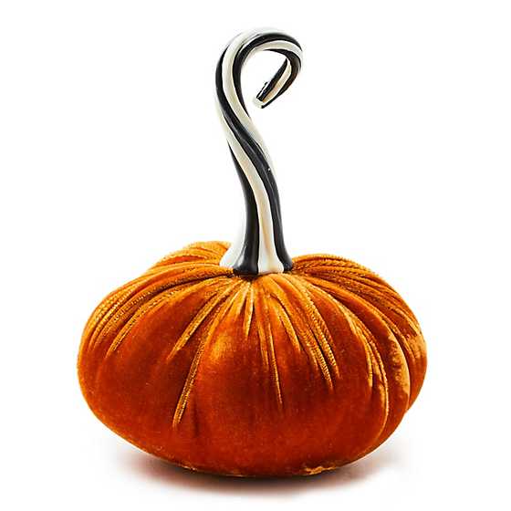 Twisted Stem Orange Velvet Pumpkin