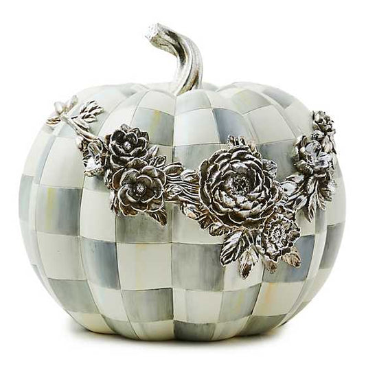 Sterling Check Floral Garland Pumpkin