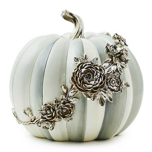 Sterling Stripe Floral Garland Pumpkin