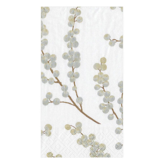 Berry Branches White & Silver Napkins