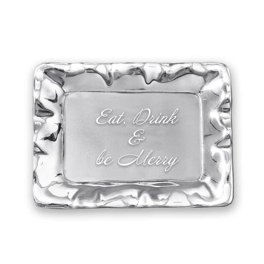 Giftables Vento Rectangular Engraved Tray "Eat, Drink & be Merry"