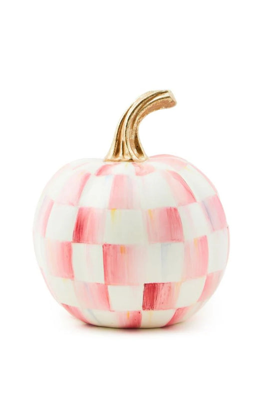 Bubblegum Pink Check Mini Pumpkin