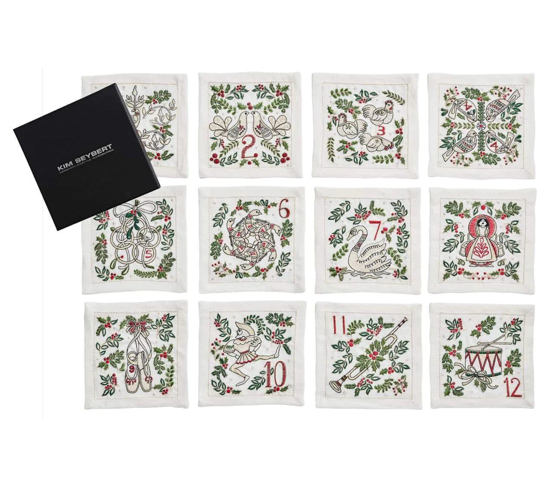 12 Days of Christmas Cocktail Napkins Set/12