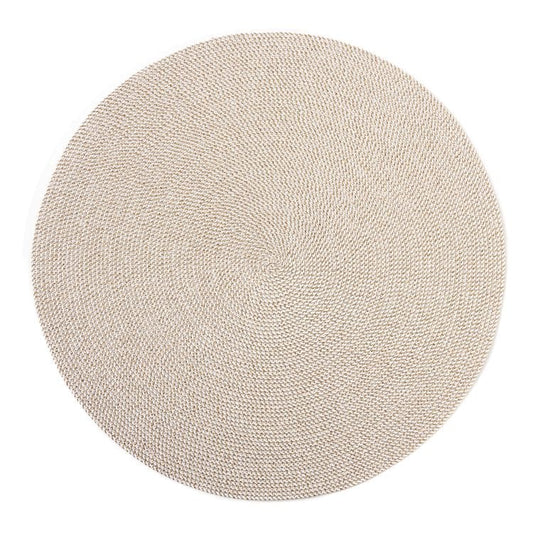 16" Round Glimmer & Shimmer Placemat Gold/White