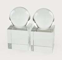 Crystal Sphere Bookend Pair