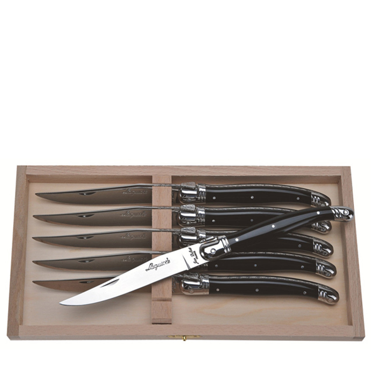 Laguiole 6 Steak Knives in Clasp Box