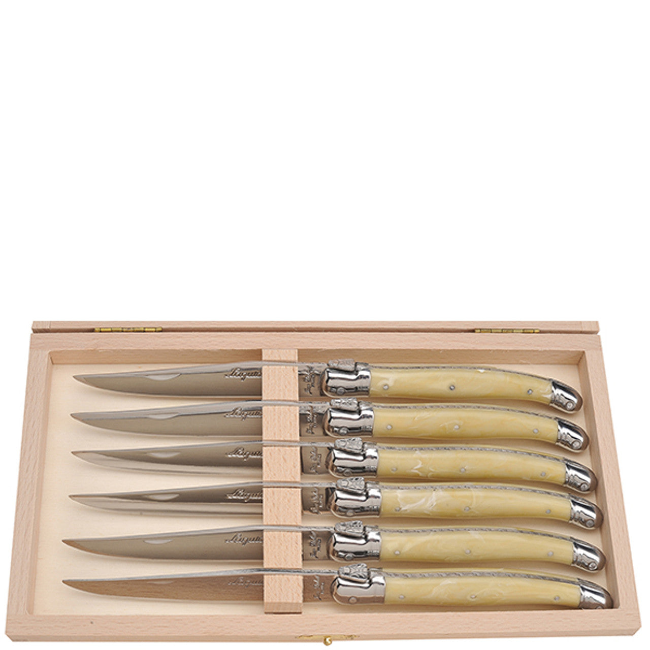 Laguiole 6 Steak Knives in Clasp Box