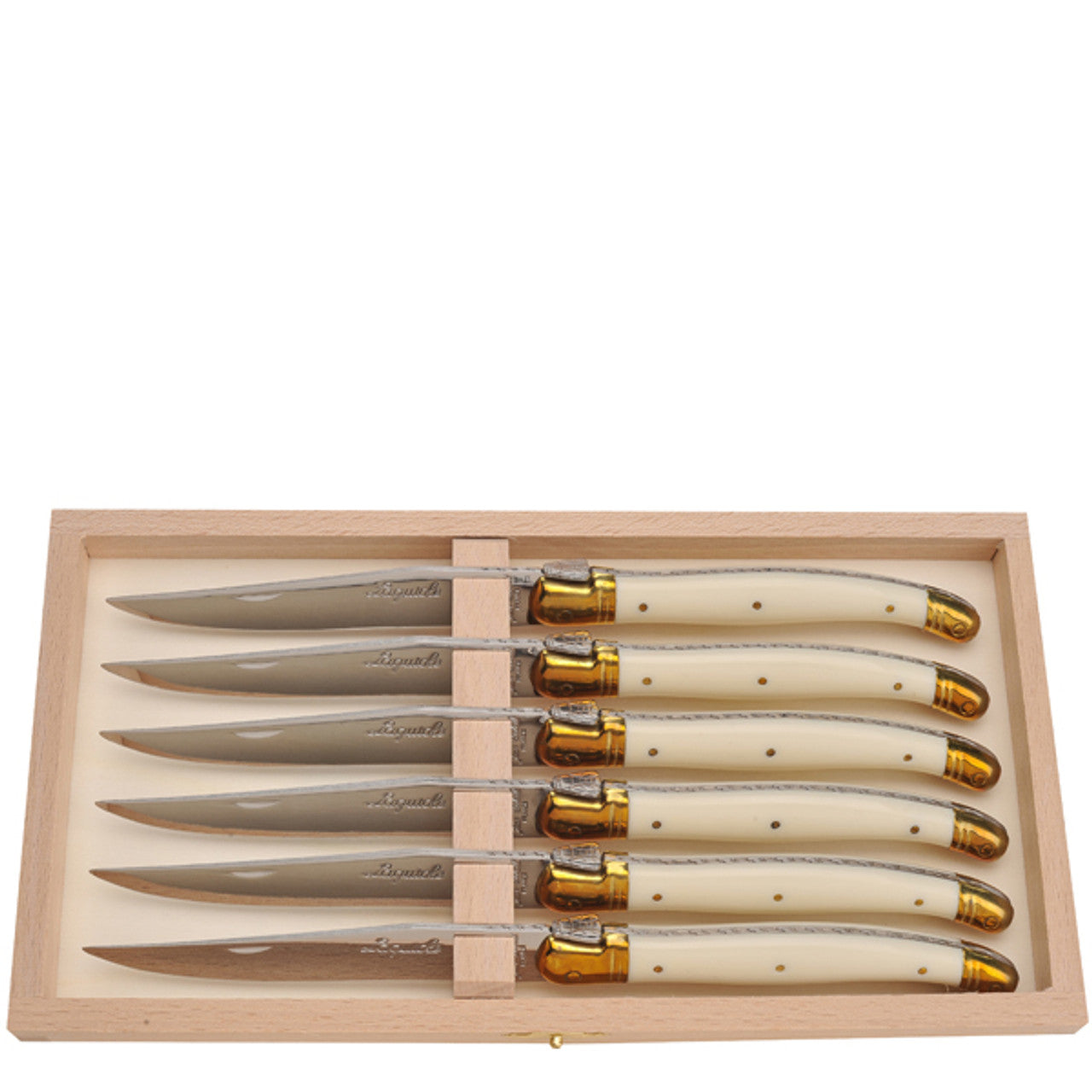 Laguiole 6 Steak Knives in Clasp Box