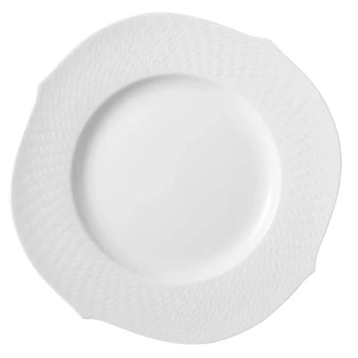 Waves Relief White Dinner Plate