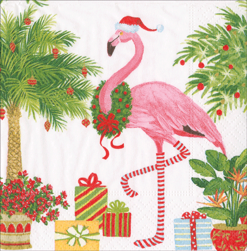 Christmas Flamingos Napkins