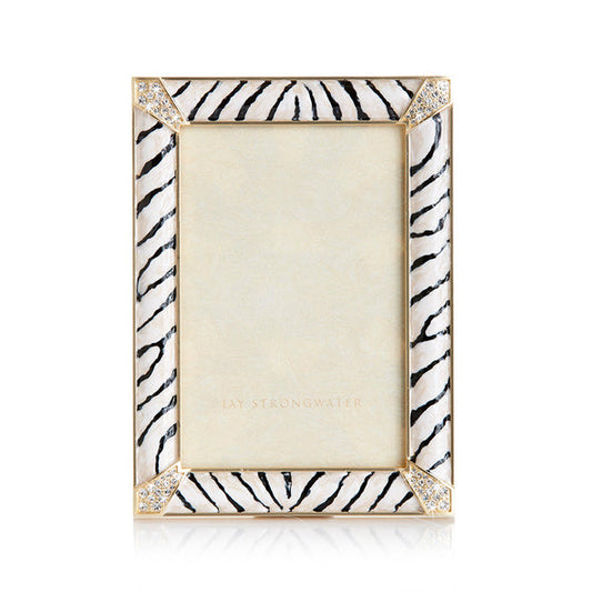 Leonard Pavé Corner 4" x 6" Frame - Zebra Striped