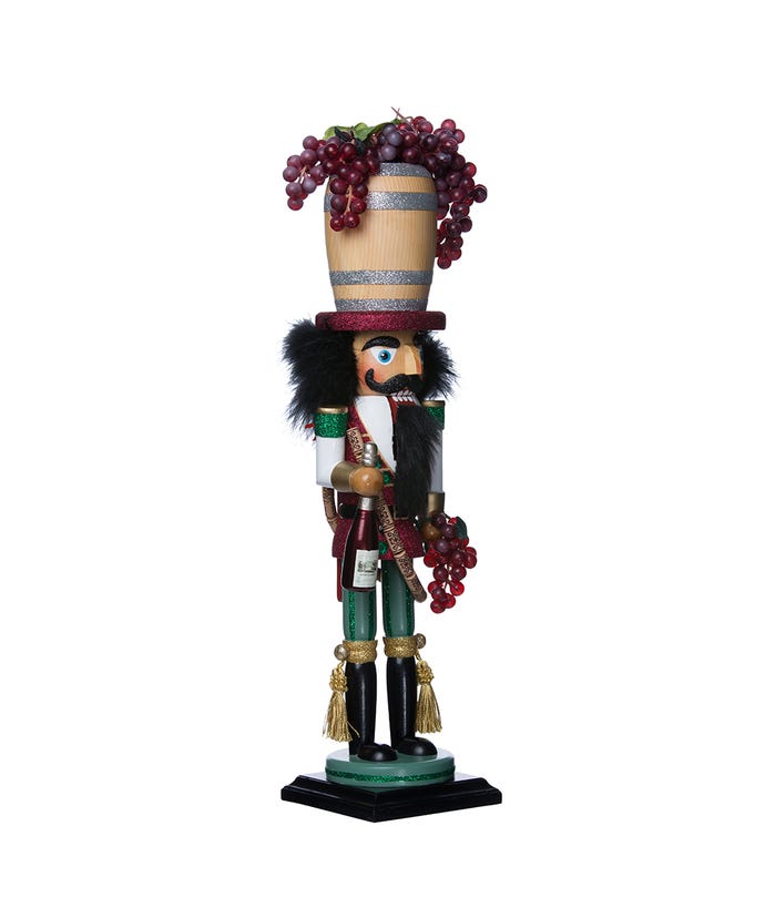 Wine Barrel Hat Nutcracker 19"