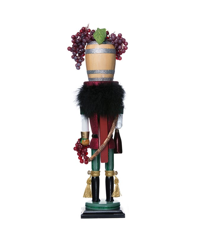 Wine Barrel Hat Nutcracker 19"