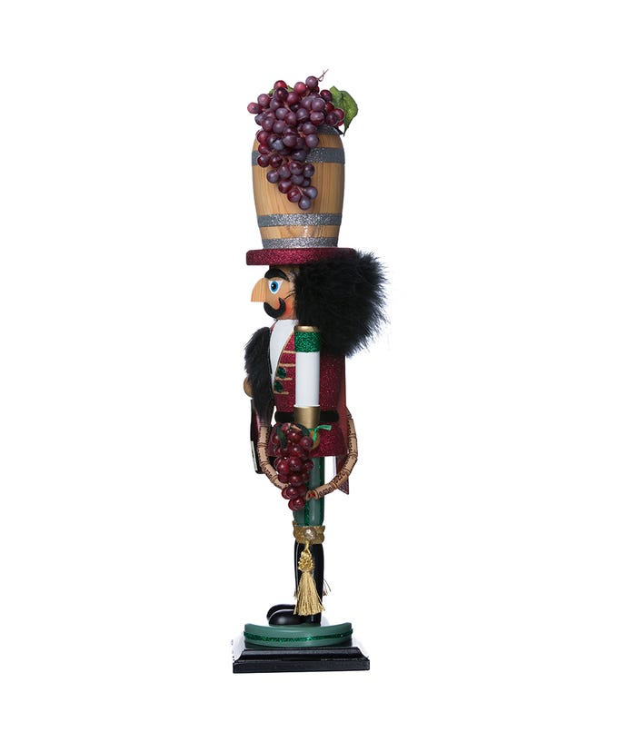 Wine Barrel Hat Nutcracker 19"