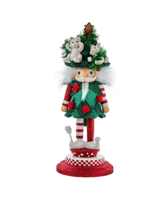 Cats In Tree Hat Nutcracker 14"