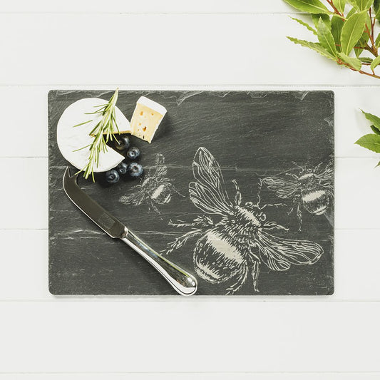 Bee Slate Cheese Board & Knife