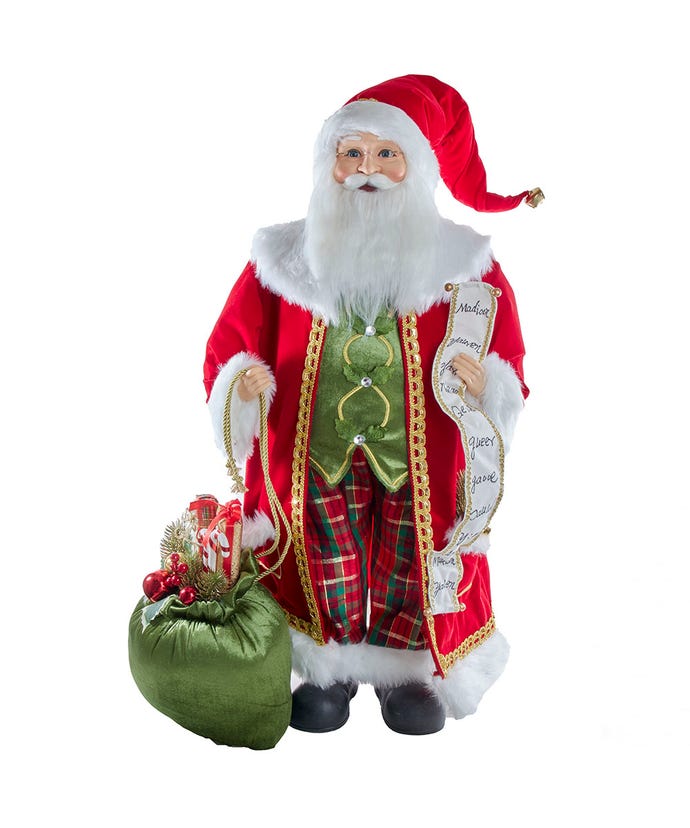 Kringles Santa With List 36"