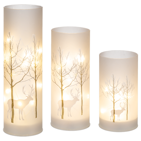 Birch Tree w/Deer Pillar Candle