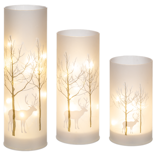 Birch Tree w/Deer Pillar Candle