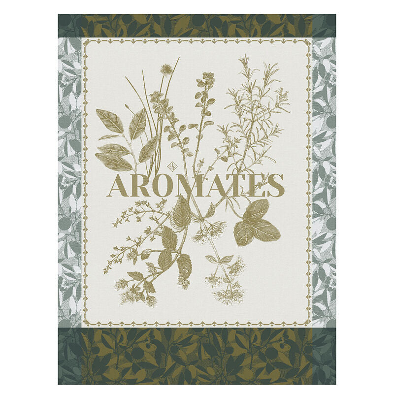 Epices & Aromates Tea Towel Green