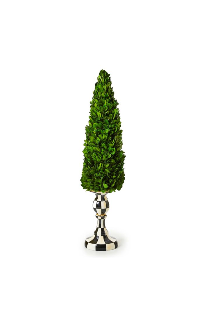 Courtly Check Large Pedestal Boxwood Tree