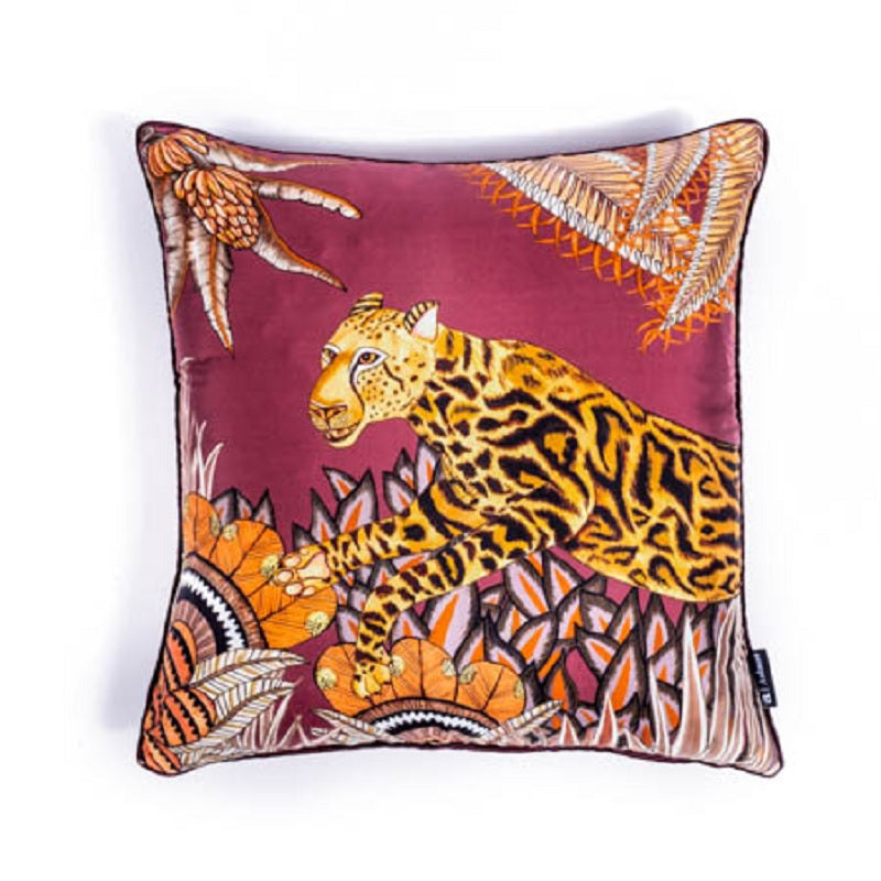 Cheetah Kings Forest Pillow - Silk