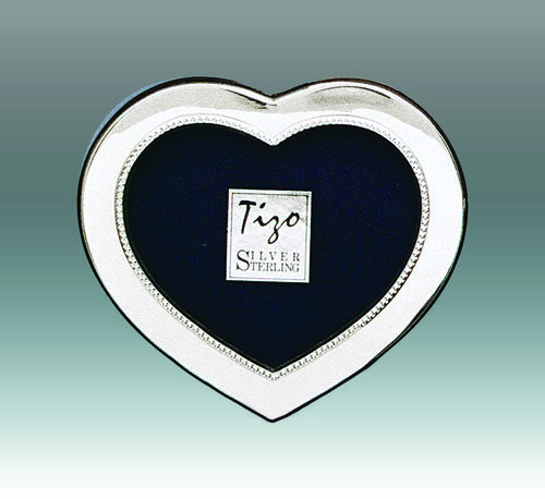 Heart Flat Inner Bead 925 Sterling Silver Frame