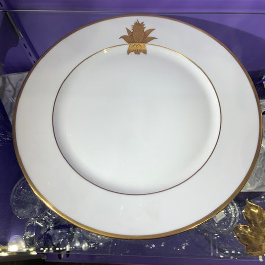 YEW 1 Golden Pineapple & Leaves Service Plate/Charger