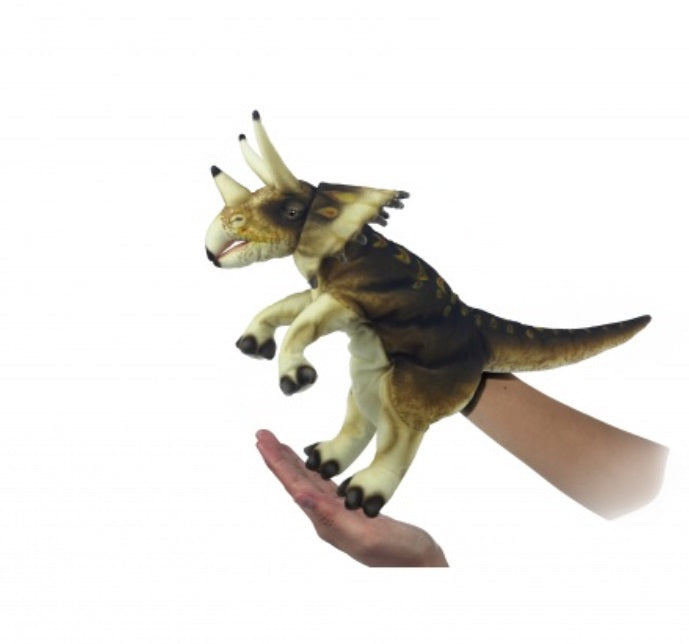 Triceratops Puppet (Cream/Brown)